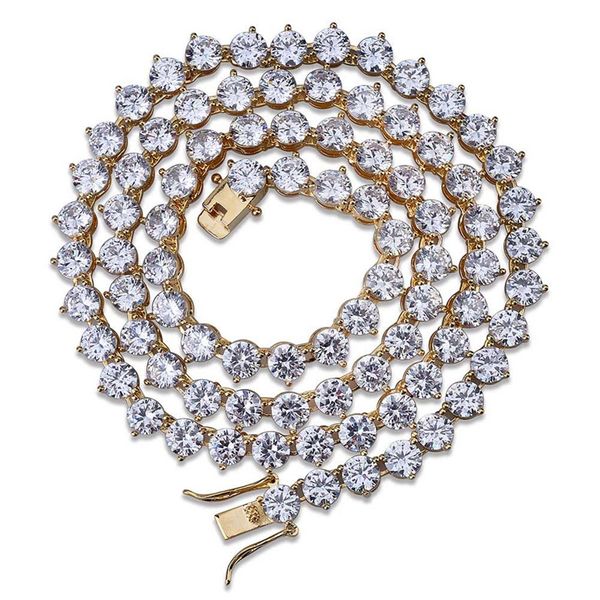 

tennis necklace jewelry 2019 luxury bling cubic zirconia tennis chain necklace exquisite 18k gold plated hip hop necklace ln112, Black