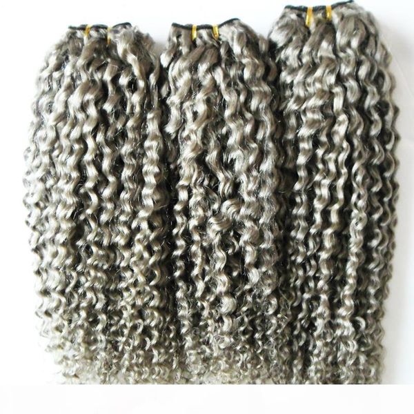 

brazilian kinky curly virgin human hair grey kinky weave hair unprocessed virgin brazilian gray hair extensions 300g 3pcs, Black