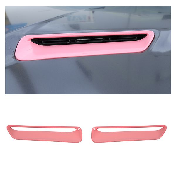 Pink Cowl Vent Hood Scoop Воздушное вентиляционная отделка Bezels для Dodge Challenger 2015 UP Аксессуары для автомобиля