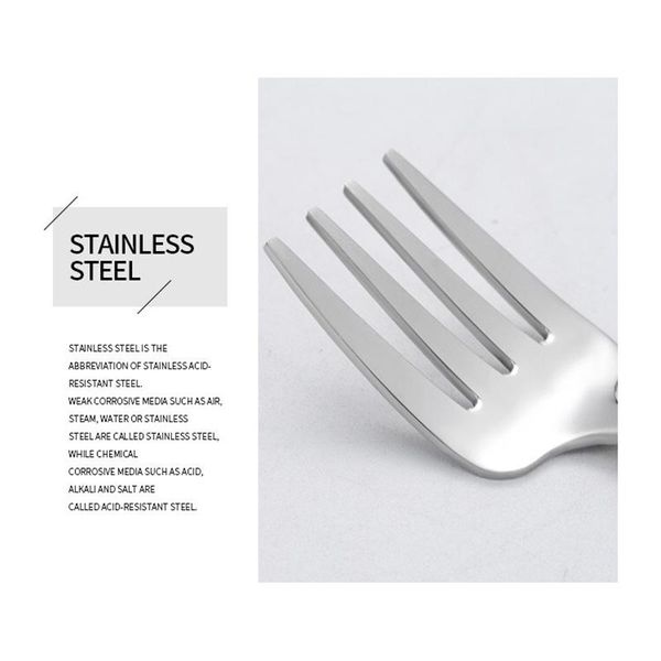 

4 шт. нержавеющая сталь shovel fork spoon set kids dessert fork fruit pick bbq tableware party party h bbygcc