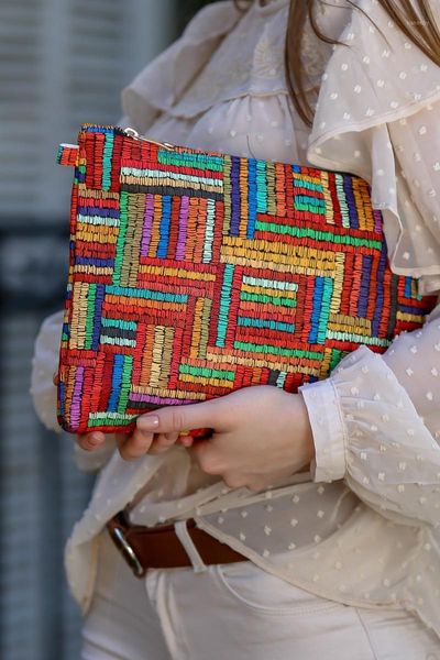 

evening bags women's vintage geometric pattern vegan clutch bag stylish beautiful casual invitation office fashion