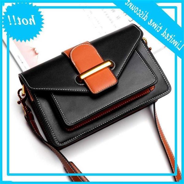 

classic color all-match flap bag for women 2021 new fashion genuine leather shoulder messenger envelopes purses