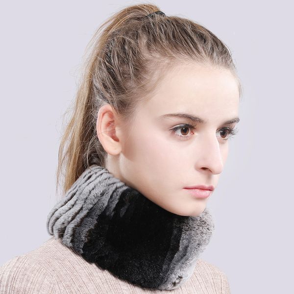 

genuine mesh band ring real women's scarves rex rabbit headband girls lovely royal skin scarf, Blue;gray