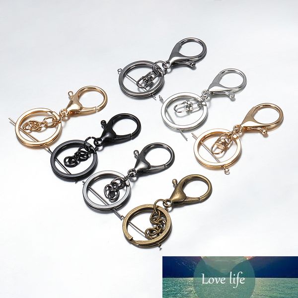 10 pçs / lote Split Tecla Chave 30mm Bronze Rhodium Color Cor Lobster Clipas Clipas Chaveiro Clasps Para DIY Chaveiros Fazendo