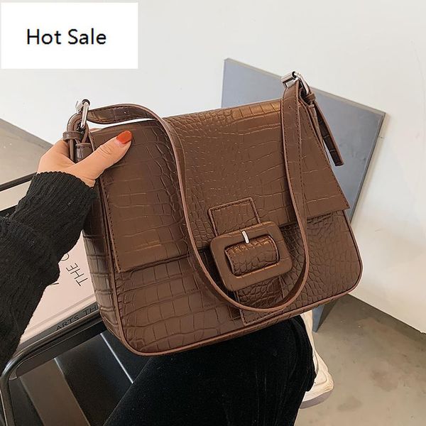 

pu leather bags for women 2020 handbags and purses crocodile pattern female winter travel crossbody shoulder bag
