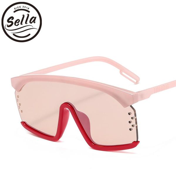 

sunglasses sella arrival fashion women oversized conjoined semi-rimless tint lens luxury one piece summer glasses eyewear, White;black