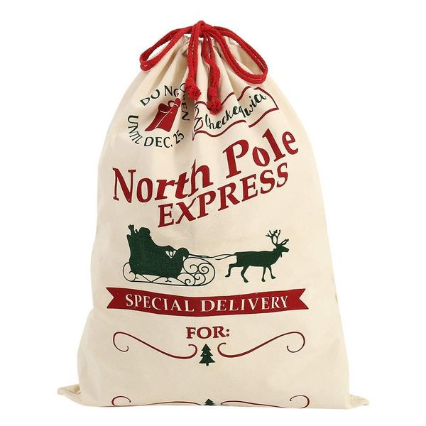 

2020 большой холщовый мешок с рождеством санта-сакс xmas чулок олени подарков конфеты сумка для хранения рождественский декор шкаф организат