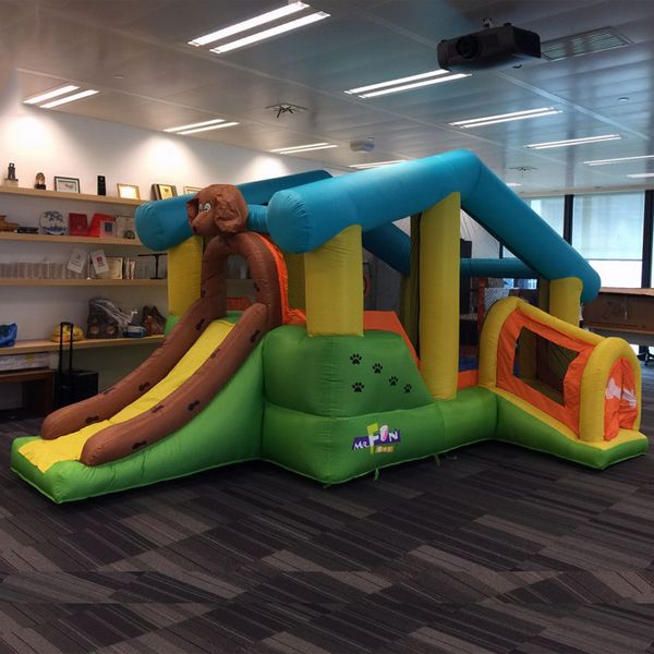 

animal dog inflatable jumping bouncer castle slide style jumper family use bouncy house for kids indoor trampoline dry dog bouncer slide