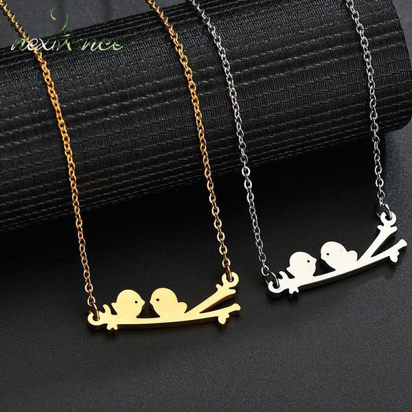 

pendant necklaces nextvance simple love bird on branch necklace pigeon swallow birdie dove animal for christmas gift colar, Silver