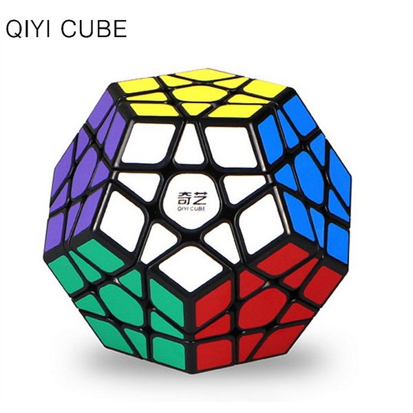 

qiyi qizheng s megaminxeds speed magic cube profession stickerless qi zheng 12 sides puzzle cubes educational toys for children wmtooz, Black;red