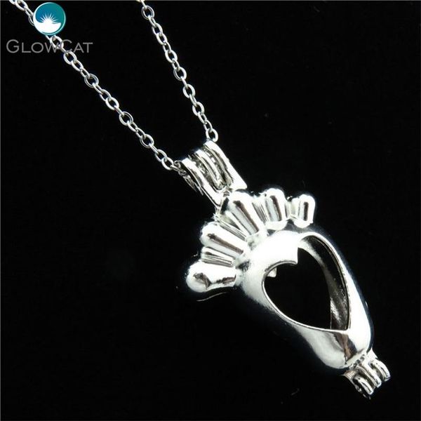 

k10 silver lovely baby foot diffuser медальон ожерелье ароматерапия сталь 16 "аромат эфирное масло диффузору, Black