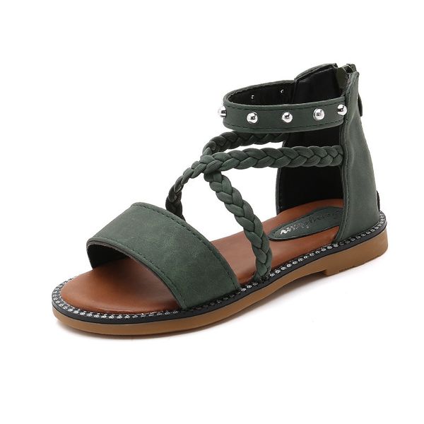 

2020 new fish mouth princess shoes little kids roman shoes rubber size 27-37 summer children's sandals for girls flower shoes t200703, Black;red