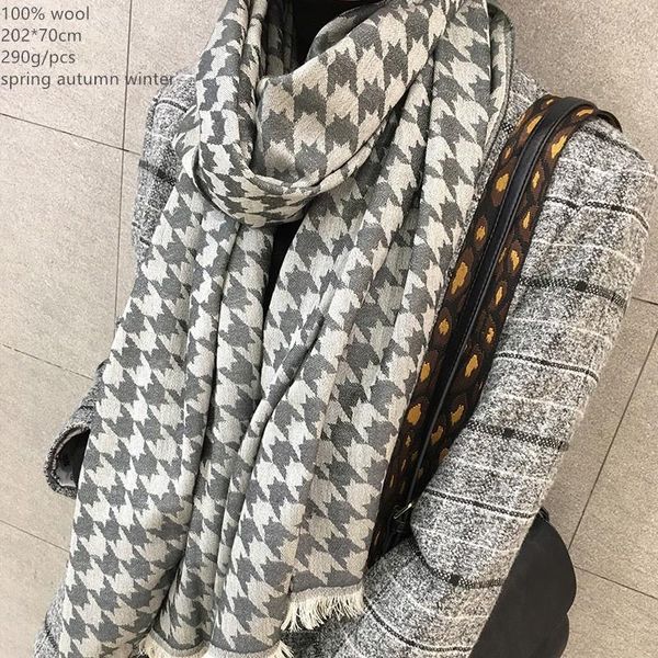 

naizaiga 100% wool thousands bird black and white leopard print wool drape pure women shawl ladies scarf ,jy1007, Blue;gray