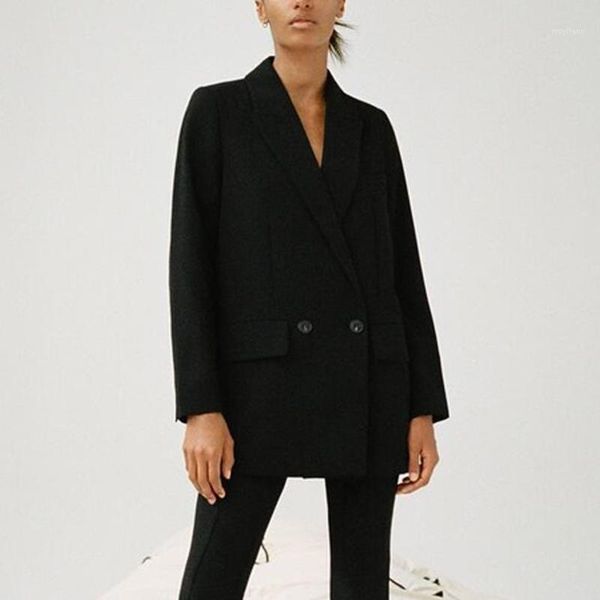 

2020 office lady white blazers women autumn winter long sleeve coats female single button solid jacket woman pockets new1, White;black