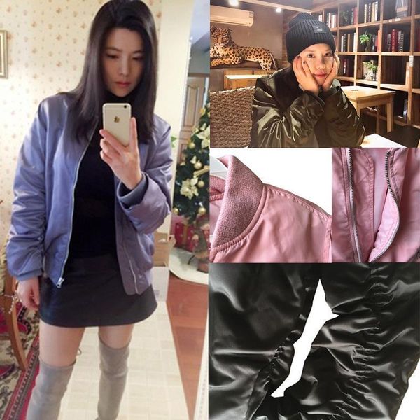 

2020 autumn winter trendy brand design women versatile zip short bomber jacket jacket coat fashion a3, Black;brown