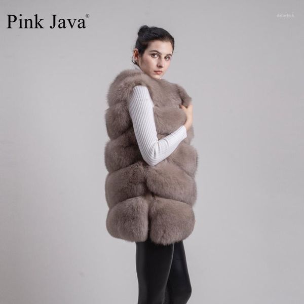 

pink java qc8006 new arrival full pelt real fur gilet women vest furs fashion model wholesale, Black