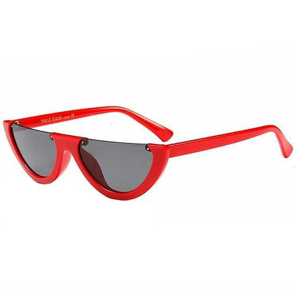 

iffj6 new half-frame fashion cat's eye sun 97370 glasses, White;black