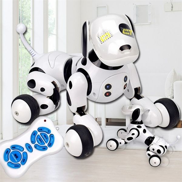 Moda RC Smart Dog Brinquedo Sing Dance Andando Remoto Controle Robô Dog Eletrônico Pet Kids Brinquedo Drop Dropshipping LJ201105