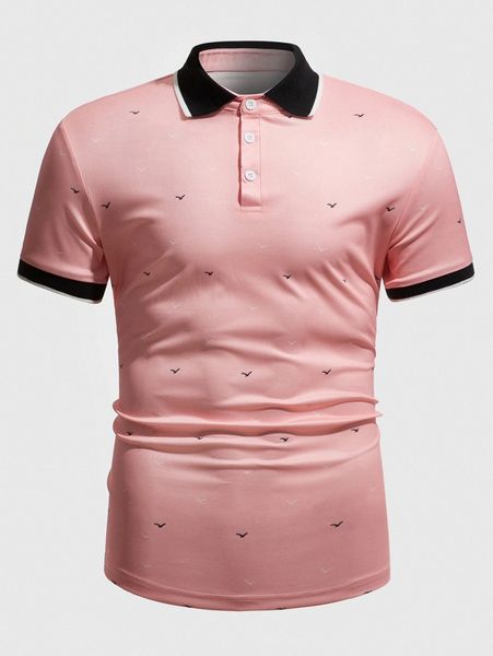 

men seagull print polo shirt t2zk#, White;black