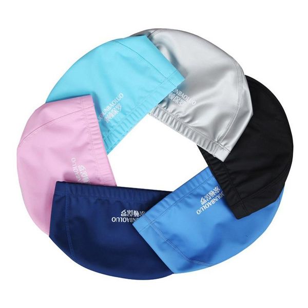 

новый 2020 эластичный водонепроницаемый pu fabric защищает уши длинные волосы спортивные заправки бассейн шляпа плавание шапка свободный раз