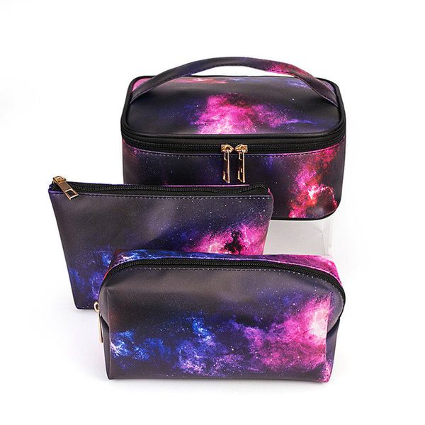 

fashion portable women ladies cosmetic bag make up bag 3pcs set waterproof customized logo handbag tote clutch purses