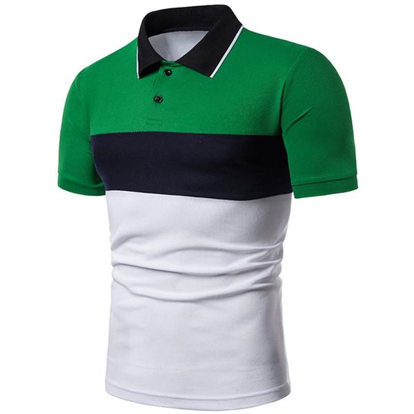 

men brand summer men casual classic lapel male joining together color cotton breathable shirt t-shirt, White;black
