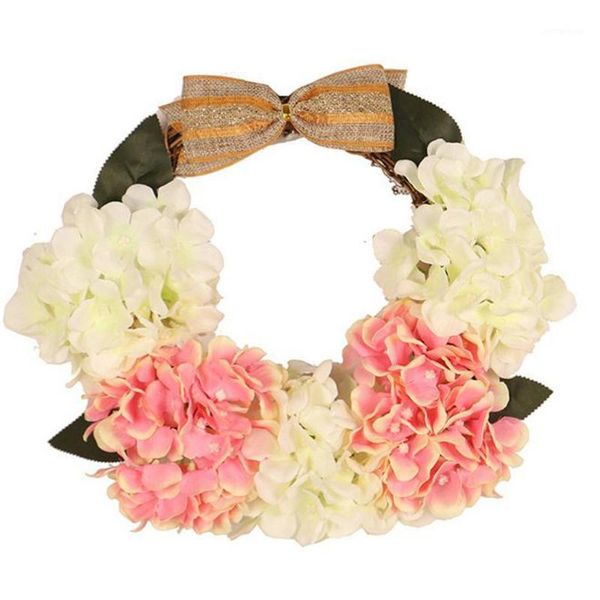 

decorative flowers & wreaths home decor hydrangea wreath 1pc burlap knot simulation wedding decoration 0516#301