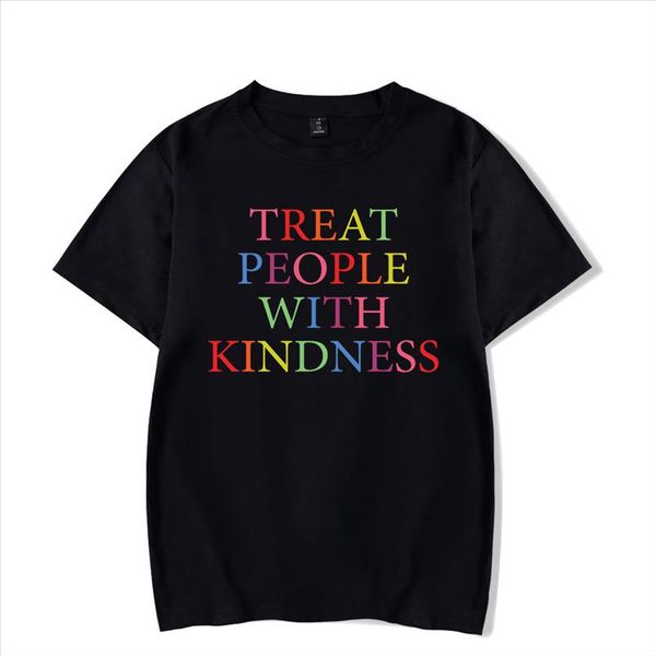 

treat people with kindness cotton t shirt aesthetic graphic tees women vintage harajuku shirt harry styles pink white 4xl