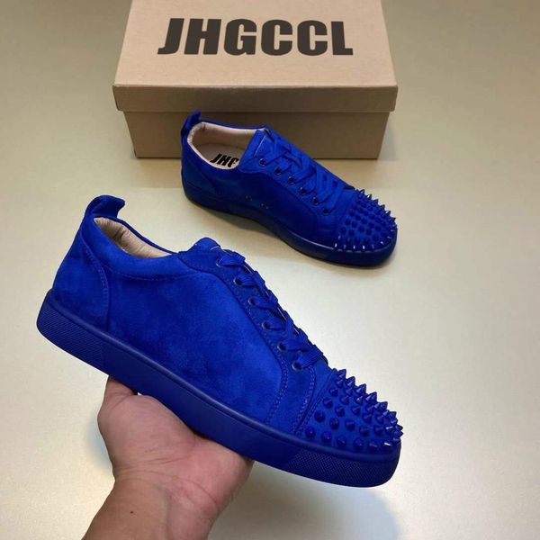 

casual shoes designer low cut sneakers leisure lace up black white blue ngkgf with spikes platform sneakers for men womem loafers rsdfwes