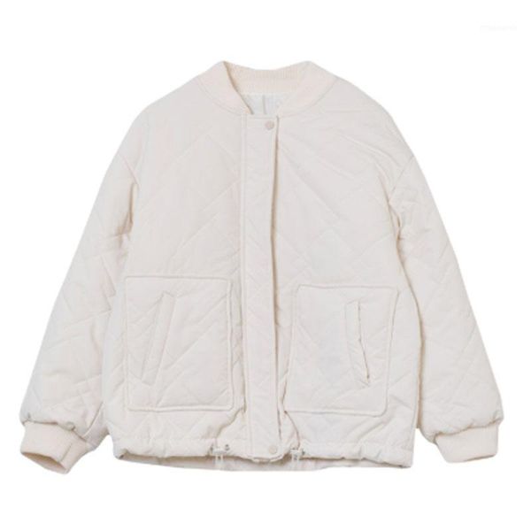 

early winter 2021 new diamond bread clothing light and small cotton clothing female japanese tooling loose padded jacket1, Black
