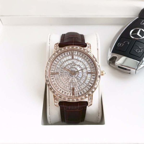 

watch fashion belt with diamond sapphire movement for men's watch, Slivery;brown