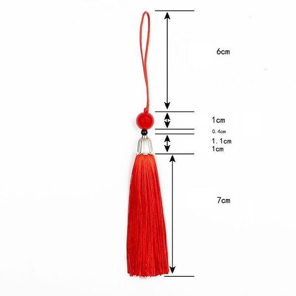 

5pcs 15cm jade bead metal caps tassel pendant diy crafts material polyester tassel trim car hang decoration fringe accessories h wmtaxt