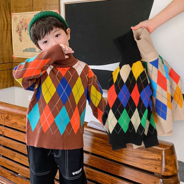 

2020 im wear boys' thickened sweater new winter middle school children's lapel warm t-shirt, Blue
