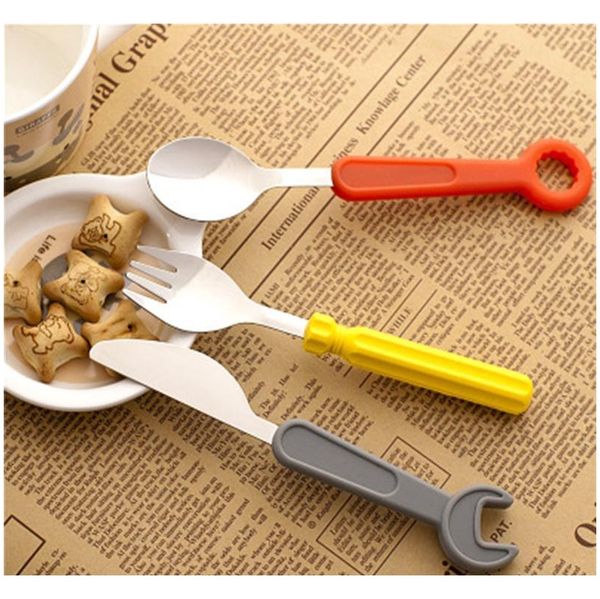 

3pcs =1 set sile dinnerware set wrench screwdriver style stainless steel dinner knife fork spoon c jllqkb outbag2007