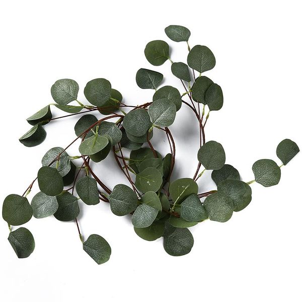 

decorative flowers & wreaths artificial green eucalyptus vines rattan decoration vivid vine grape leaves for home garden party decor