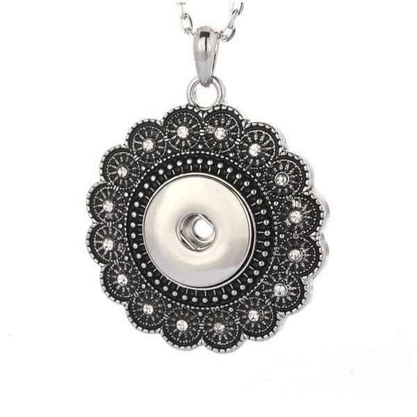 

boom life snap buttons necklace charms beauty pendant with link chain fit diy 18mm snap buttons jewelry w bbyxxk, Silver
