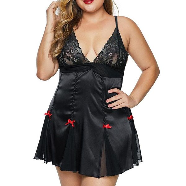 

women's sleepwear fashion lingerie plus size suspender skirt pajamas s  l xl xxl xxxl xxxxl 5xl 6xl, Black;red