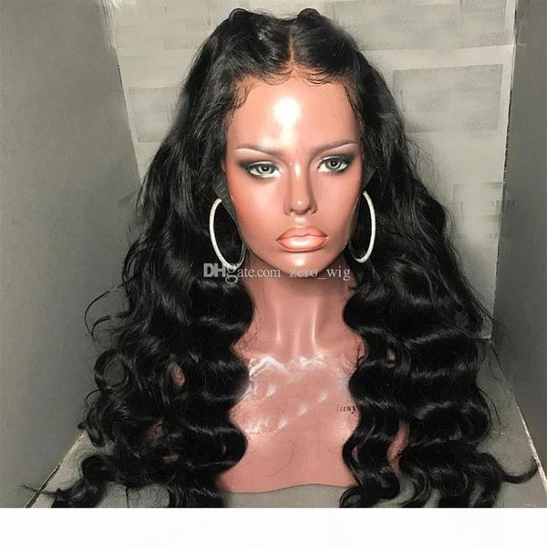

body wave lace front human hair wigs for women pre plucked hairline with baby hair 10-26inch peruvian remy lace frontal hair bleached knots, Black;brown