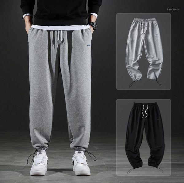 

running pants spring and autumn men casual gymnastic pure cotton korean-style trend drawstring ankle banded loose harem pa1, Black;blue