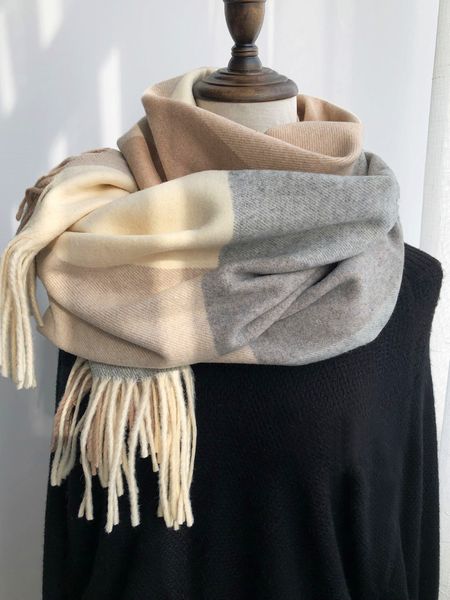 

wool scarf women's winter korean version versatile milk tea color long lovers' thick warm neck, Blue;gray