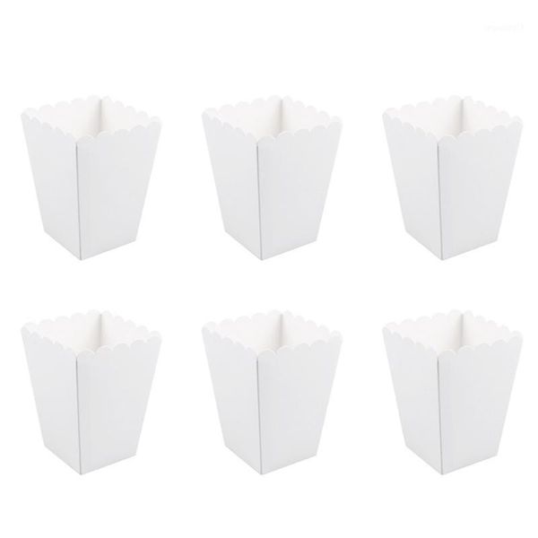

50pcs paper candy cartons popcorn box party supplies white popcorn boxes corn tub1