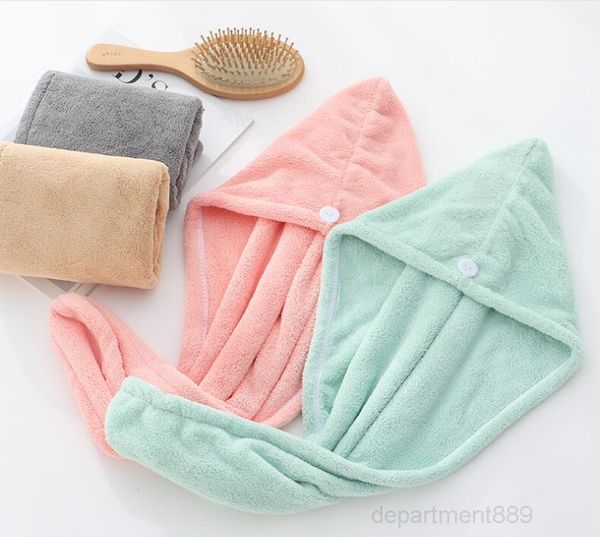 

microfiber quick shower magic super absorbent dry hair towel drying turban wrap hat spa bathing caps owb3019