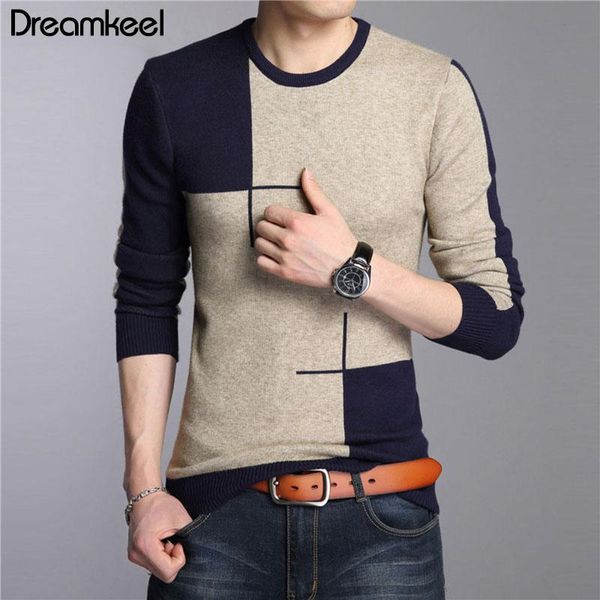 

men's sweaters mens thick warm 2021 winter arrivals men clothing plaid knitted cashmere pullover casual wool sweater y1, White;black