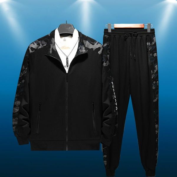 

мужчины бегущие наборы спортивный тренажерный зал камуфляжный трексуит новая пиджака + брюки наборы мужская спортивная одежда толстовка для, Gray