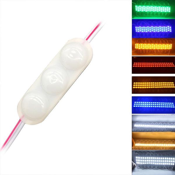 

yolu 3 led injection 10 pcs led module 12v with lens waterproof ip 65 white green pink blue sign shop banner1