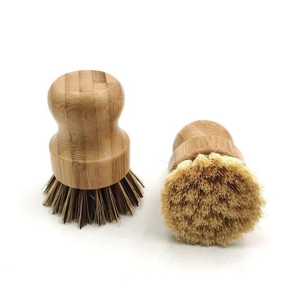 

palm pot wash brush wooden round mini dish brush natural scrub brush durable scrubber short handle cleaning dishes kitchen kit xk6ic