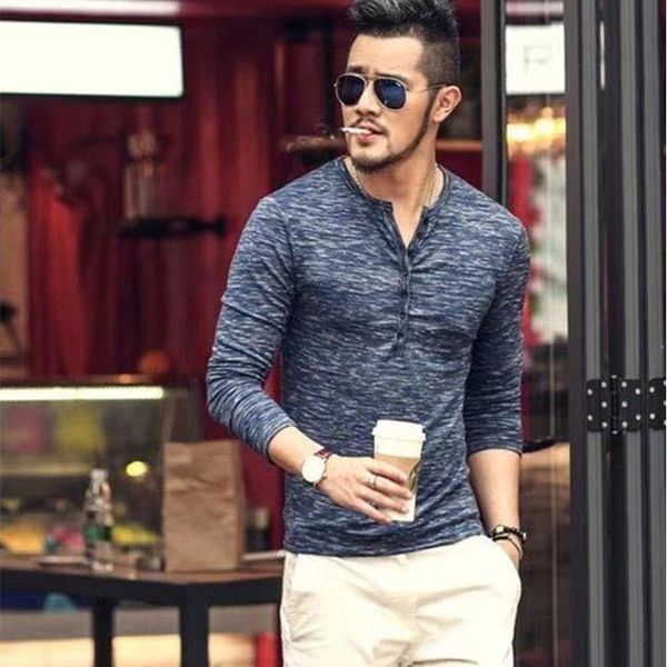 

new t-shirt men casual solid color men's t-shirts long sleeve slim fit vintage t shirts streetwear m-3xl, White;black