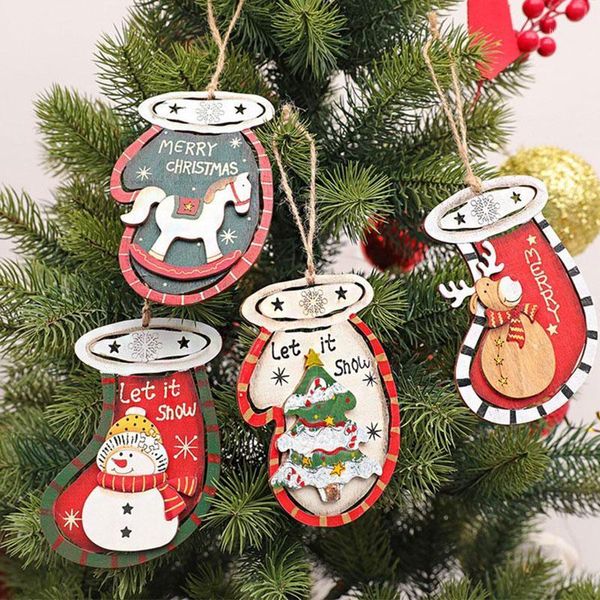

christmas resin gloves doll creative decorations old man snowman pendant toys1
