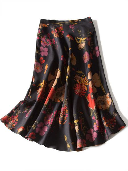 

2020 gauze waist new skirt style restore old manners to plum and mayday bamboo forever love f0218 n14j, Black