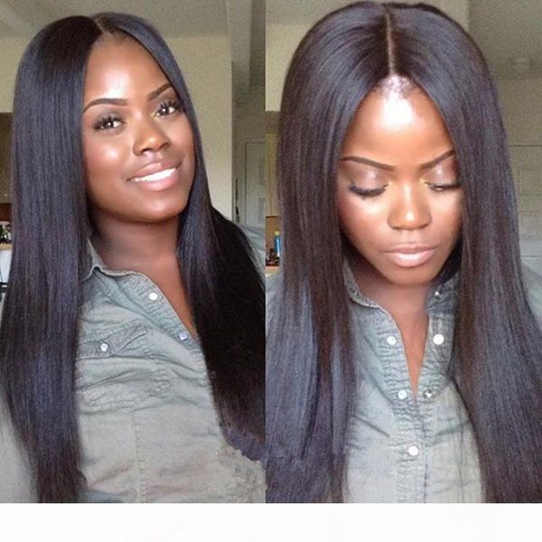 

straight full lace human hair wigs pre plucked with baby hair for women brazilian lace front wigs 180% density remy alipearl hair, Black;brown